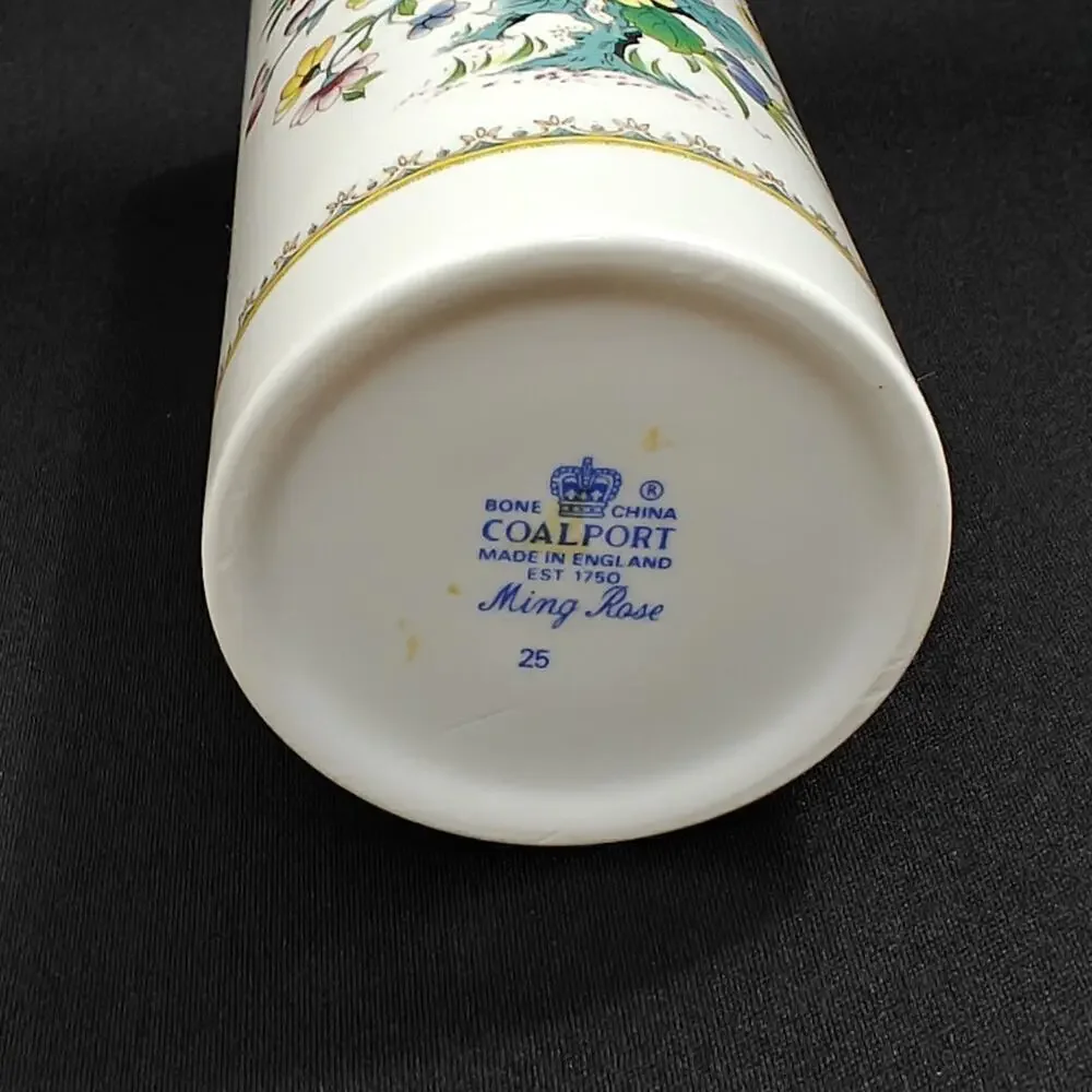 Vintage Coalport Bone China Ming Rose Vases 7